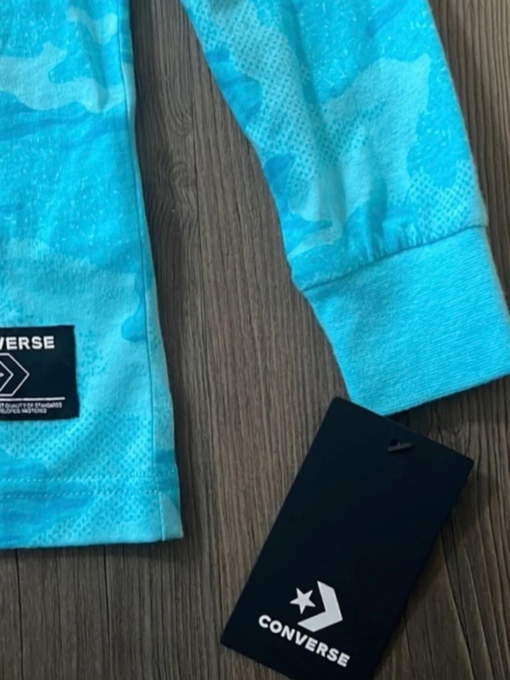 Converse Light Blue Camo Logo Hoodie for Kids NWT 5-6Y